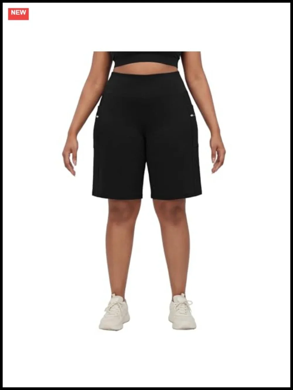 Plus Size High Waist Bermuda Shorts with Pockets 9